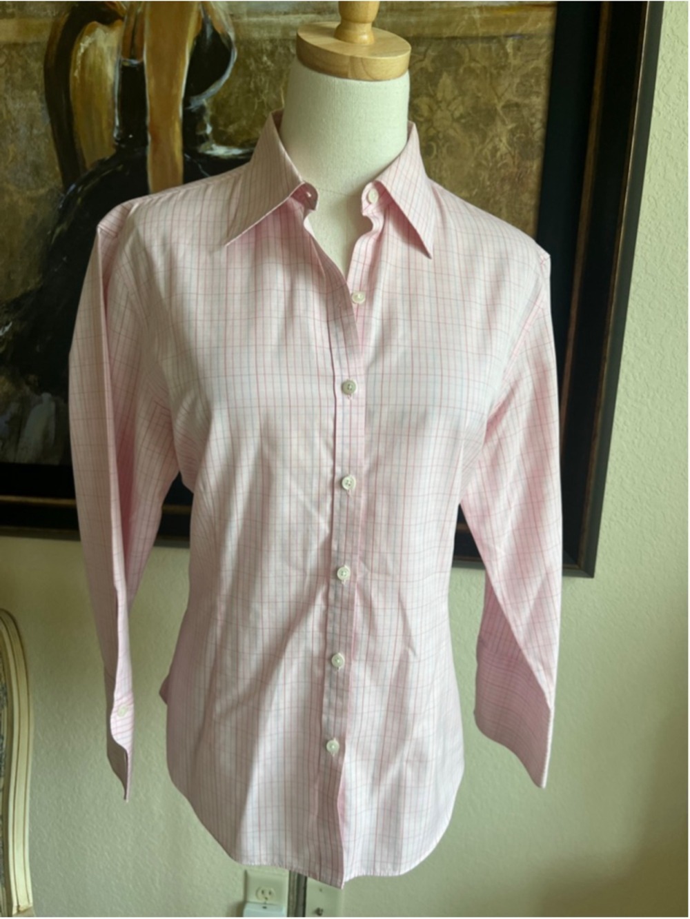 New Brooks Brothers Pink White Plaid Button Down Shirt Size 12 - Picture 4 of 5